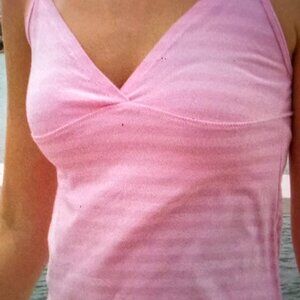 Brandy Melville Tiffany Pink Striped Cropped Tank